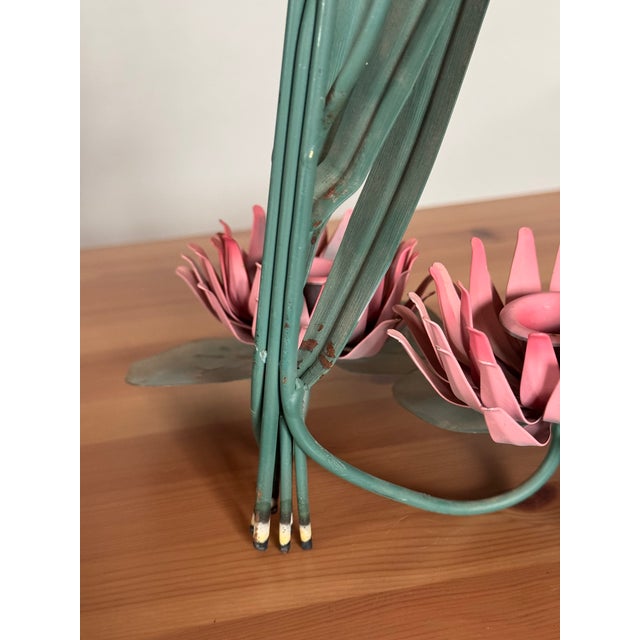 Vintage 1960's Tole Painted Italian Candle Wall Sconce For Sale - Image 10 of 10