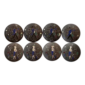 Set of 8 Mid Century Norwegian Pottery Plates by Arnold Wiigs Fabrikker