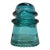 Vintage Hemingray 16 Aqua or Teal Glass Insulator For Sale