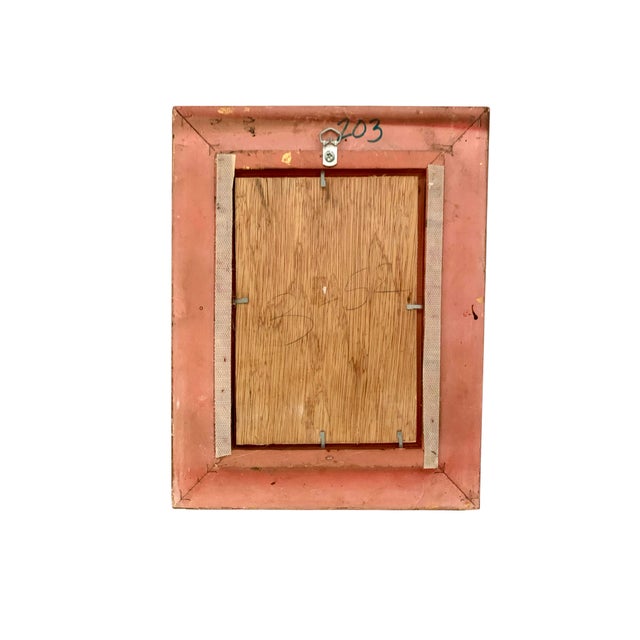 Late 20th Century Late 20th Century Parrot Painting Bird Art Tropical Red Macaw Oil on Board Wall Decor For Sale - Image 5 of 5