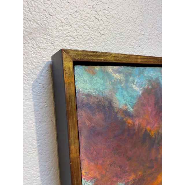 Contemporary Prism Sky by Seth Winegar | Oil on Board Landscape with Colorful Sunset and Clouds For Sale - Image 3 of 5