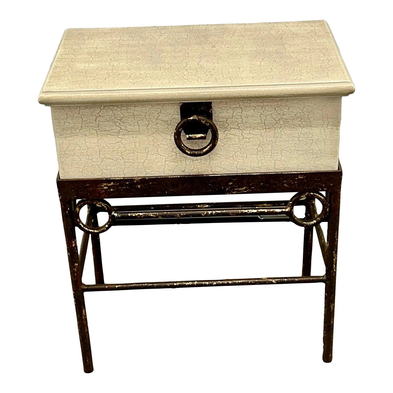 Maitland Smith Wooden Box on Iron Stand Chairish