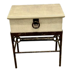 Maitland Smith Wooden Box on Iron Stand