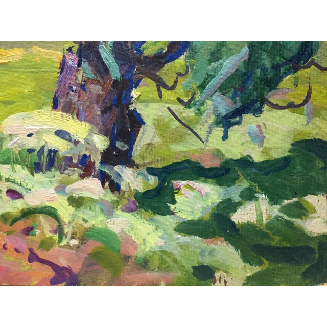 Paper 1970s Oil Painting Path to the Forest Georgy Sergeevich Kolosovsky For Sale - Image 7 of 11
