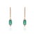 VR Jewels Art Deco 1.96ct Emerald Diamond Huggie Drop Earrings in 14k Yellow Gold- A Pair For Sale - Image 4 of 16