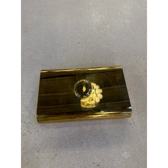 Metal Vintage Italian Brass Hinged Box With Curved Cover, 1970s For Sale - Image 7 of 8