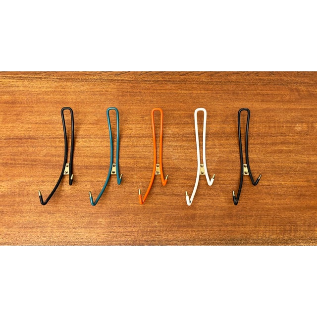 Mid-Century Modern German Wall Coat Rack, 1960s, Set of 5, in Very Good conditions. Designed 1960 to 1969