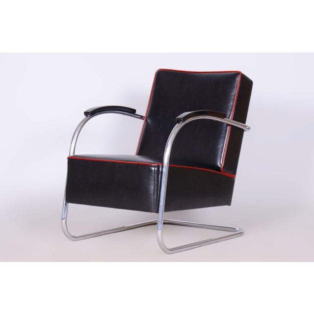Bauhaus Bauhaus FN21 Armchairs in Leather by Mücke-Melder for Up Závody, Czech, 1930s, Set of 2 For Sale - Image 3 of 17