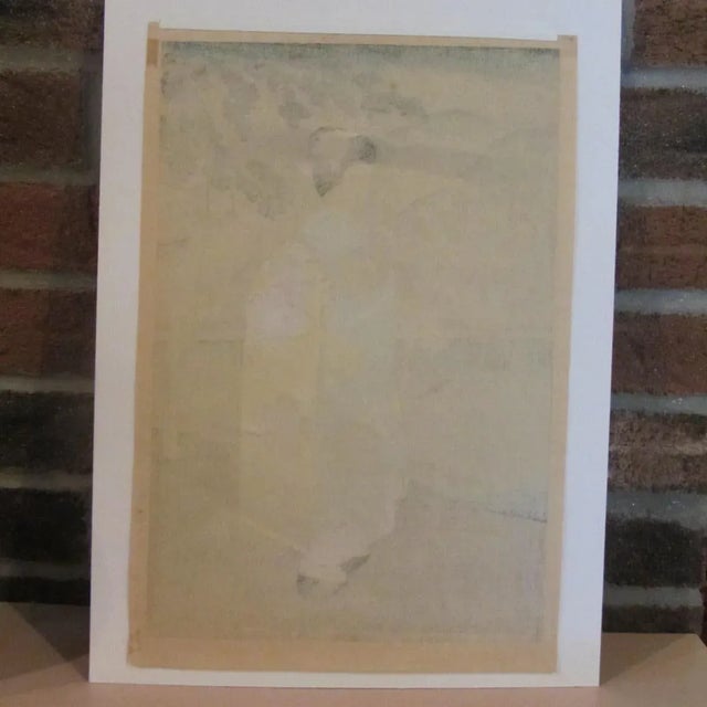 1950s Geisha Woodblock Print Sadanobu Hasegawa Mid-Century, Framed For Sale In Boston - Image 6 of 6