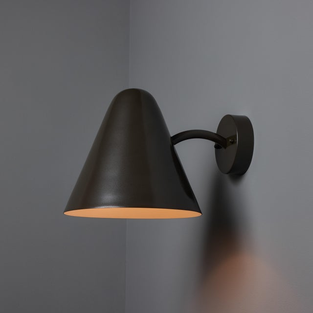 Brown Mid-Century Modern 'ZuZu' Bronze Painted Brass Wall Sconce in the Style of Jacques Biny For Sale - Image 8 of 16