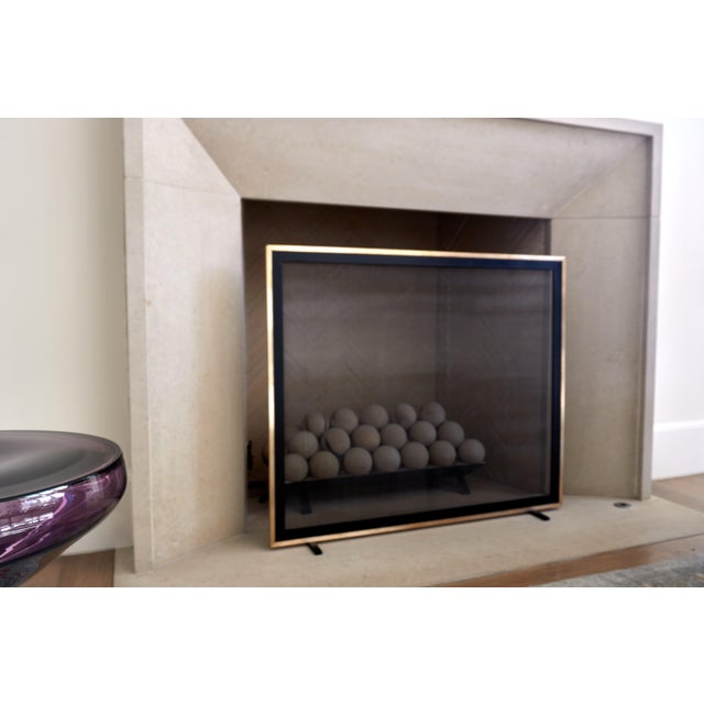 Not Yet Made - Made To Order White Matte Bleeker Fireplace Screen Iron For Sale - Image 5 of 10