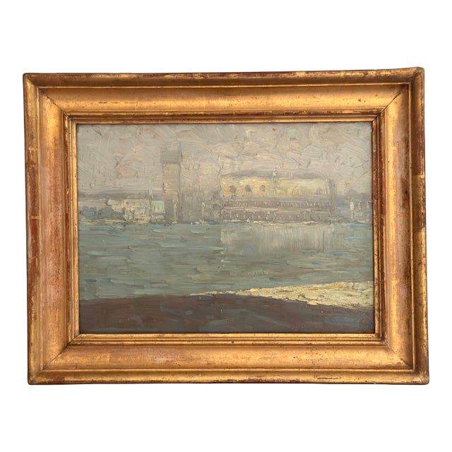 Italian Oil on Board View of Venice, 19th Century For Sale