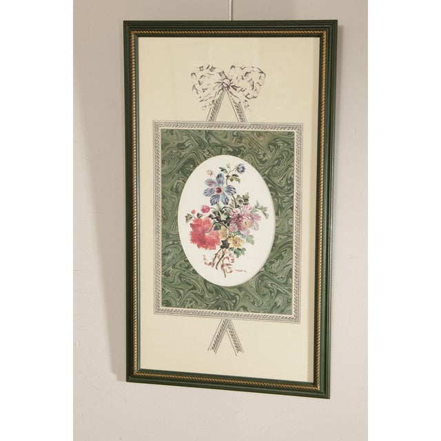 Quality Framed Decorative Floral Print with Label on Reverse