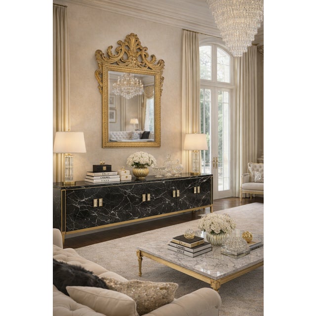 Offering an outstanding vintage John Richard beveled wall mirror, circa Late 20th Century. This beautiful wall mirror is...