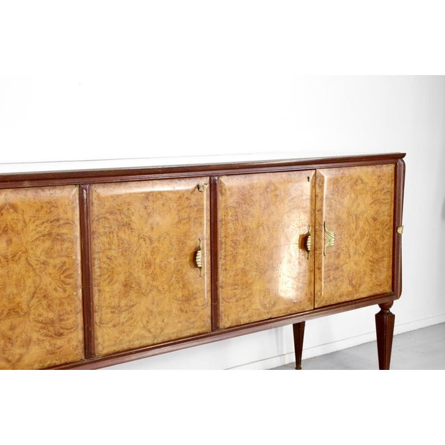 Mid-Century Italian Walnut and Brass Sideboard, 1950s For Sale - Image 4 of 12