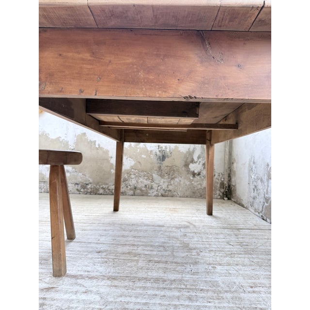 Farmhouse Table with Tapered Cherrywood Legs, 1950s For Sale - Image 16 of 18