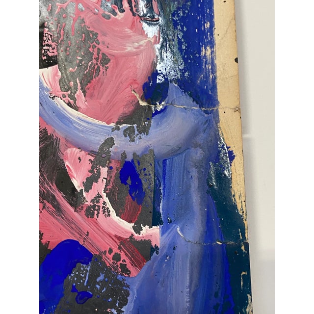 Royal Blue Abstract Expressionism Vintage Nude of Woman by Hendrik Grise For Sale - Image 8 of 11