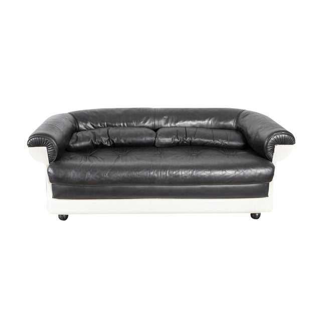 Space Age Leather Sofa by Angelo Mangiarotti For Sale