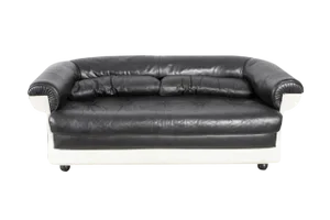 Space Age Leather Sofa by Angelo Mangiarotti