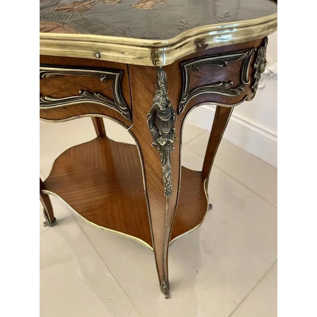 Brown Antique Victorian French Kingwood & Ormolu Mounted Freestanding Centre Table For Sale - Image 8 of 13