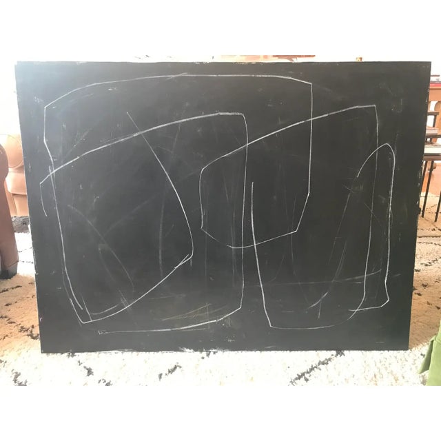 Bold and minimalist and rich black and white. Layers of acrylic paints build a rich, slightly textured background onto...