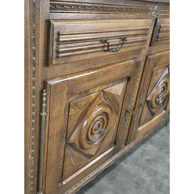 Carved Oak Sideboard from DLG Dudouyt For Sale - Image 3 of 9