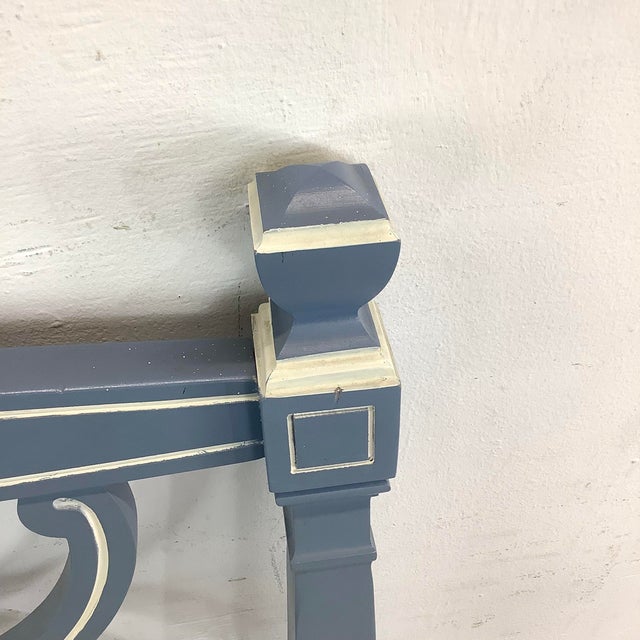 Blue Neoclassical Twin BedFrame For Sale - Image 8 of 12