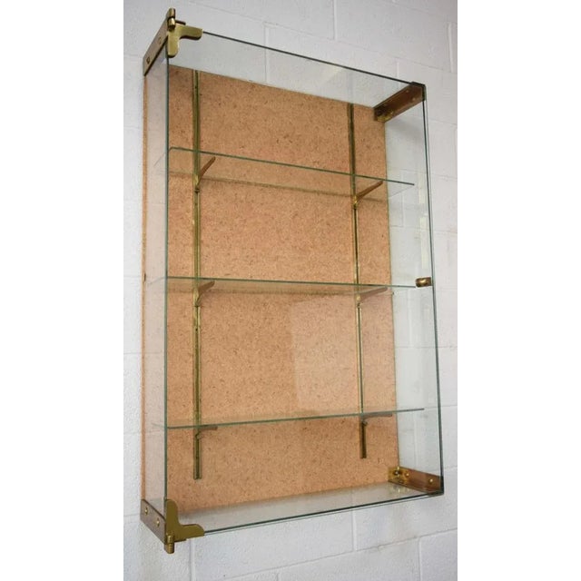 Wall showcase, Italy, 1940/50s. Wall showcase with "Vitrex" temporary security crystals Italy. Single door with pushing...