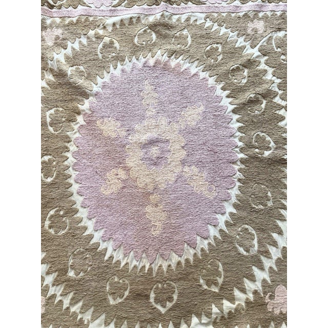 Hand-Embroidered Vintage Suzani from Asian, circa 1960s. Dimension; 57'' x 63'' inches / 145 x 159 cm / 4'9'' x 5'3''...