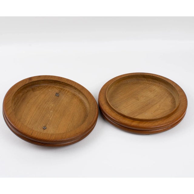 1930s Art Deco Carved Wooden Box with Metal Accent, France 1930s For Sale - Image 5 of 8