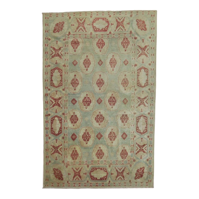 Late 19th Century Sea Foam Antique Turkish Sivas Rug - 4'4" x 5'10" For Sale