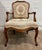 French Vintage French Louis XV Regency Style Carved Needlepoint Upholstered Armchair For Sale - Image 3 of 12