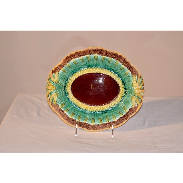 19th C Majolica Bread Tray For Sale - Image 9 of 9