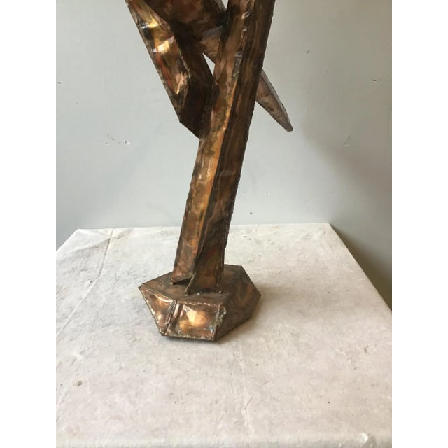 Wood 1970s Abstract Tabletop Sheeted Copper Sculpture For Sale - Image 7 of 8