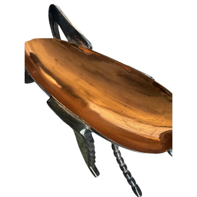 Late 20th Century Los Castillo Grasshopper Copper Silver Plated Dish For Sale - Image 9 of 10