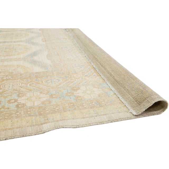 Modern Modern Khotan Beige Wool Rug With Allover Geometric Design For Sale - Image 3 of 10