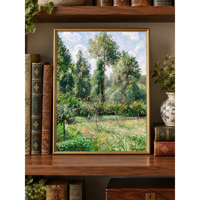 Camille Pissarro Vintage French Impressionist Art Print – Green Tree Landscape by Camille Pissarro, 18" X 24" For Sale - Image 4 of 9
