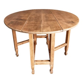 Vintage French Gateleg Table Oval Drop-Leaf Dining Table, France, 1950 For Sale