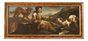 Lombard Artist, The Shepherd with His Dogs, 1660, Oil on Canvas