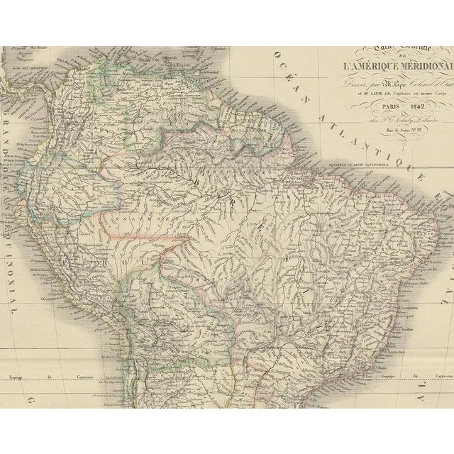 Antique Map of South America by Lapie, 1842 For Sale - Image 3 of 5