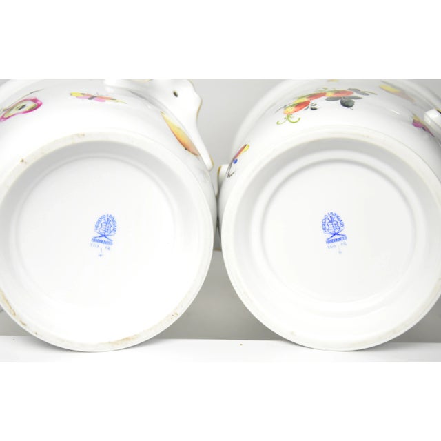 Entirely Hand Painted, Large Vintage Herend Cachepots,/Bottle Coolers, a Pair For Sale - Image 12 of 12