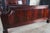 Late 20th Century Attributed to Thomasville Georgian Flame Mahogany Queen 4 Post Open Pediment Fretwork Bed For Sale - Image 11 of 12