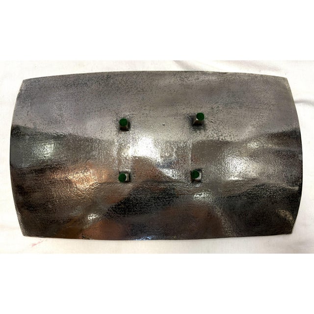 Vintage Z. Gallerie Faux Bois Metal Footed Platter For Sale - Image 12 of 12