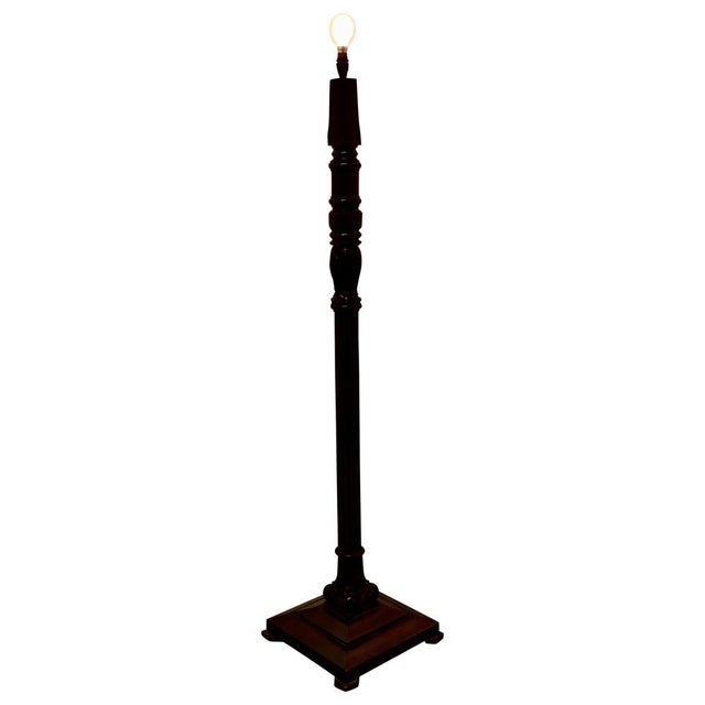 Wood Turned Oak Floor Lamp, 1900s For Sale - Image 7 of 7