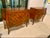 Elegant matching commodes in richly figured burl walnut with honey-toned diamond trellis inlay across the fronts, sides,...