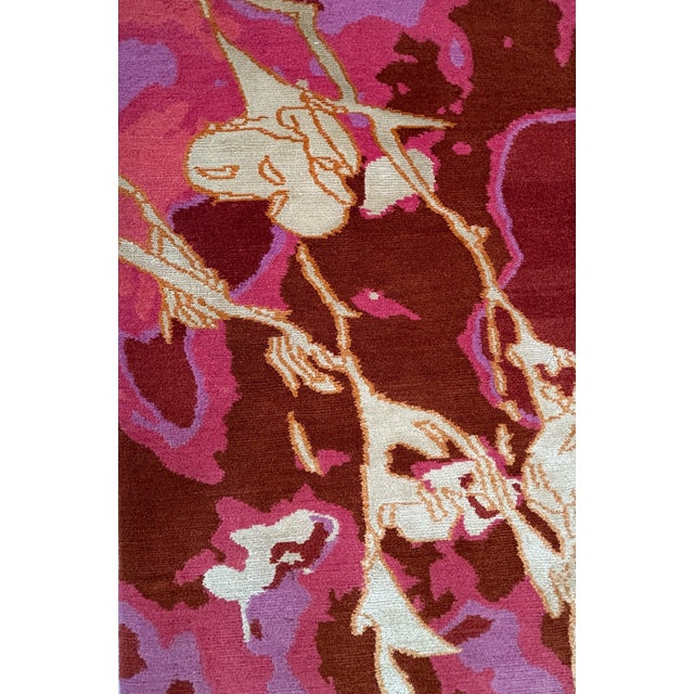 Modern Silk and Wool Modern Nepalese Rug , 8' X 10' For Sale - Image 3 of 5