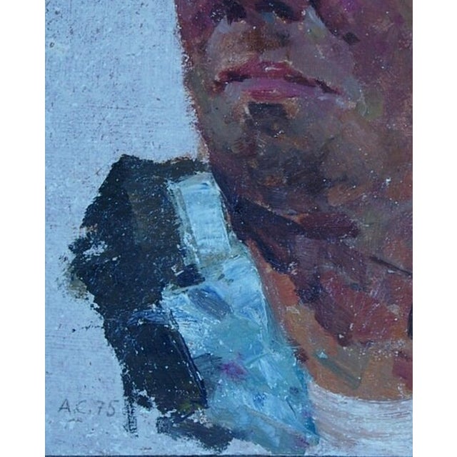 1970s Soviet Man Portrait, Original Oil Painting, Ukrainian Artist, 1970s 30-24 For Sale - Image 5 of 6