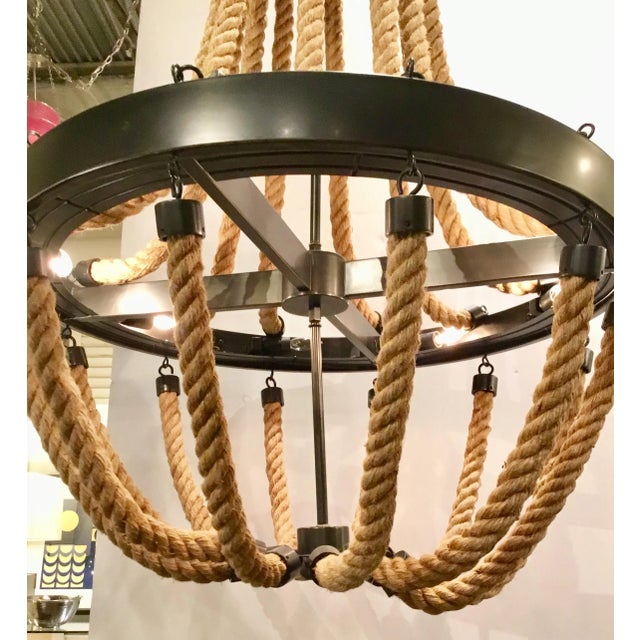 Industrial Noir Company Vic Rope Chandelier For Sale - Image 3 of 7