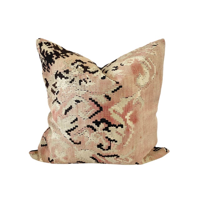 Custom Made Antique Turkish Tribal Kilim Pillow Cover 24" by 24" For Sale In New York - Image 6 of 8