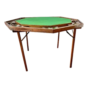 Vintage 20th Century Octagonal Folding Poker Game Table